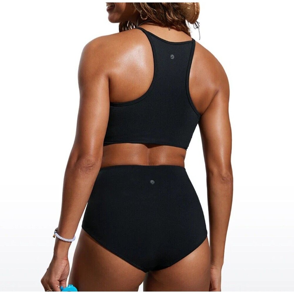 CRZ Yoga Sunshine High Neck Bikini Top Black Size S (4/6) NWT - Picture 3 of 12